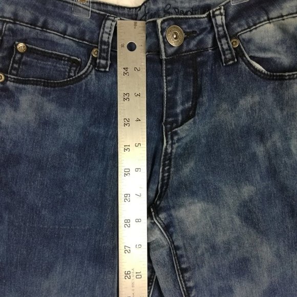 Revolution By Revolt Womens Jeans Skinny Blue Denim Acid Wash Low Rise Juniors 7 - Picture 7 of 12